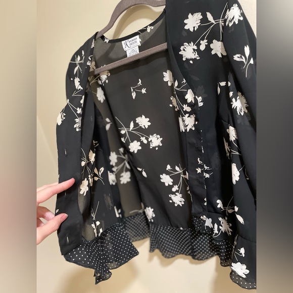 Vintage Floral Black 2 Piece Dress - Picture 6 of 15